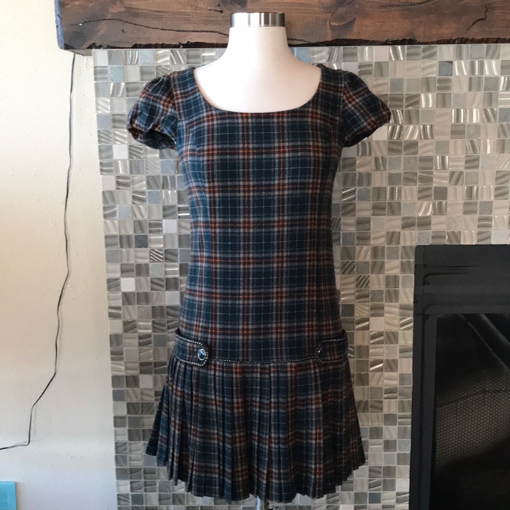 Laisse Passe plaid schoolgirl mini dress XS retro
